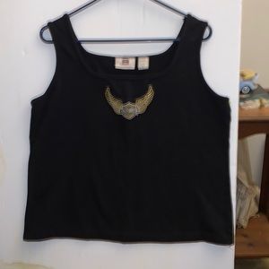 Faded Gory Authentic Wear Harley Davidson women’s tank top. Black. Size XL
